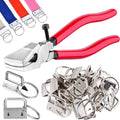 Fob Hardware Set, 1 Inch, with Installation Pliers Tool, for Wristlet Keychain, Key Lanyard - color: 50 Pcs