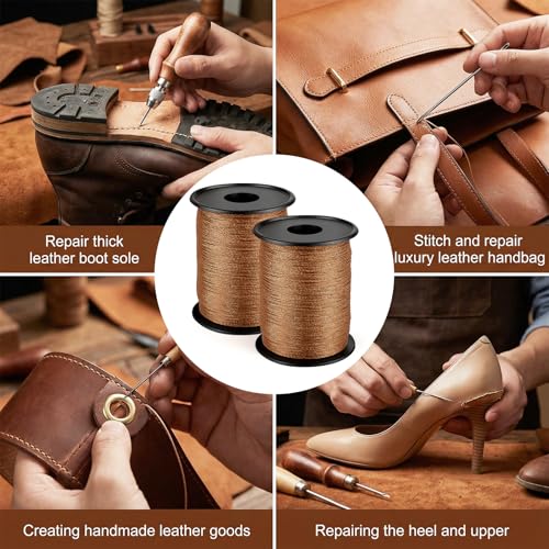 164 Yds Brown Thread Upholstery Thread Bonded Nylon Threads Extra Strong Leather Sewing Threads for Sewing Machines Denim Heavy Fabric DIY Crafts