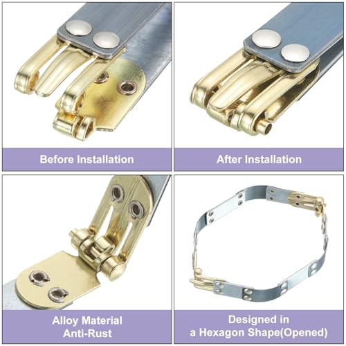 uxcell Metal Internal Flex Frames Kiss Clasp 2 Pcs 6.30" x 0.55" | Handbag Frame Hardware Accessories Bag Lock Clip for DIY Clutch Coin Purse Handmade Sewing Making Craft - size: 6.30" x 0.55"
