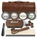 13Pcs Shoe Polish Kit, Shoe Shine Kit for Men & Women with Horsehair Brush, Mink Oil for Leather Boot Shoe Care Kit - color: Dark Brown