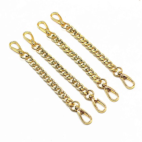 4PCS 7.9" Iron Flat Gold Purse Chain Strap Replacement for Clutch Bags - color: Gold, size: 7.9"