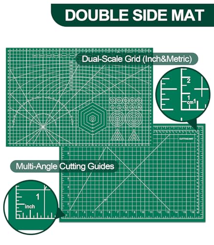 Self Healing Cutting Mat 3 Packs, 12×18 Inch Fabric Cutting Mats for Crafts, Double Sided Sewing Boards for Quilting Hobby Scrapbooking 5 Layers - style: 3 Pack