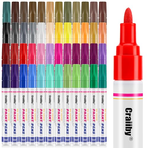 Oil Based Paint Markers, 48 Colors Permanent Paint Pens, Waterproof Quick Dry Paint Marker Set for Rock Painting, Wood, Glass, Metal, Plastic, Canvas, DIY Craft - color: 48 Colors Oil-Based Paint Markers