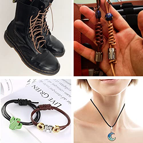 WUTA Cowhide Round Leather String Cords: Genuine Leather String for Jewelry Making Bracelet Necklace Beading Making Lanyards DIY Crafts(Brown, 1.5mm x 11 Yards) - size: 1.5mm x 11 yards, style: Brown