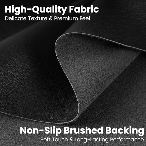 Marine Vinyl Fabric, Upholstery Faux Leather Fabric by The Yard, 0.95 mm Thick PU Leather Sheets for Sofa Chairs Handbags Hair Bows Earrings Crafts (1 Foot 12''X 54'', Black) - color: Black, size: 1 Foot