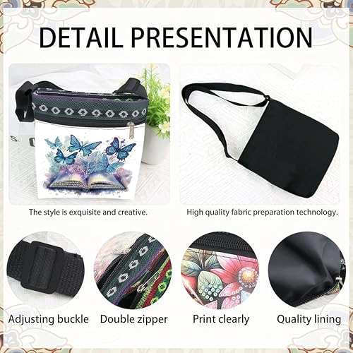 DDGYP Butterfly Diamond Painting Crossbody Bag, Diamond Art Kits for Adults | DIY PU Leather Art Bag, Adult Craft Kits for Women, Portable Handbag as Ideal Gift - color: Butterfly Flower 3