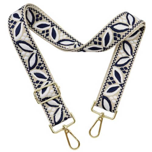 1.5" Wide Purse Strap Adjustable Replacement Gold Hardware Long Crossbody Bag Strap for Thick Shoulder Bags Canvas Handbags Straps - color: Gold hardware-311