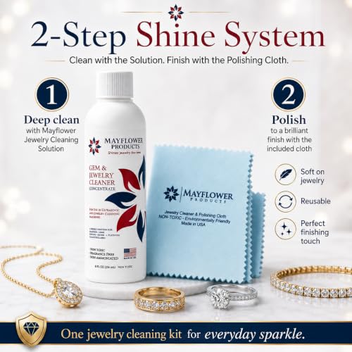 Mayflower Premium Jewelry Cleaning Cloth Made in USA. Sterling Silver Polishing Cloth for Gold Platinum & Diamonds. Removes Tarnish, Restores Shine. Reusable Non Toxic Professional Cleaner (Dark Blue) - color: Dark Blue