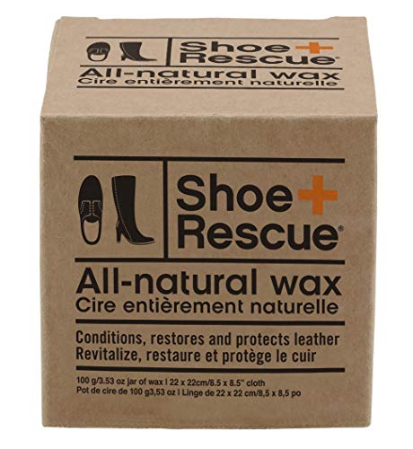 ShoeRescue All-Natural Leather Wax for Boots, Shoes & Bags with Cloth