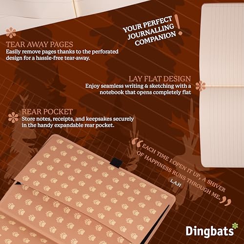 Dingbats A5 Wildlife Ruled Notebook Journal - Premium Vegan Leather Softcover Executive Journal for Women & Men - Work, Note Taking, Writing & Travel - color: Brown Bear, style: Lined (Softcover)