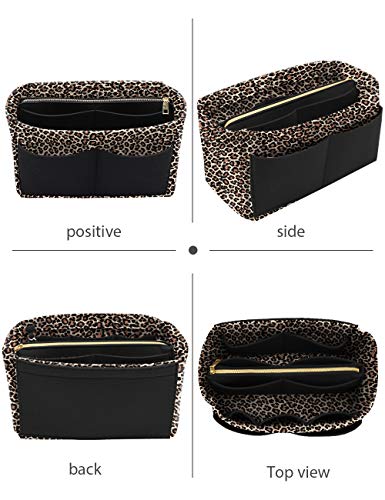 LEXSION Felt Purse Organizer Insert, Tote Bag Shaper Dividers with 5 Sizes - color: B-Leopard, size: Large