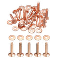 HARFINGTON 15Set Copper Rivets and Burrs Washers 9x3.3x17mm Dimpled Finish Solid Leather Rivet Fastener Studs Posts for Leather DIY Craft Belts Wallets Collars, Copper Tone - color: Copper Tone, size: 9x3.3x17mm