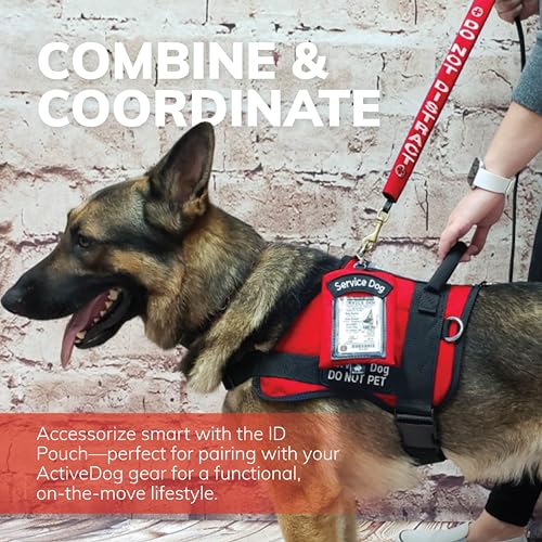ActiveDogs Service Dog ID Card Pouch, Clip-On Badge Holder, Charcoal Gray - color: Charcoal Gray