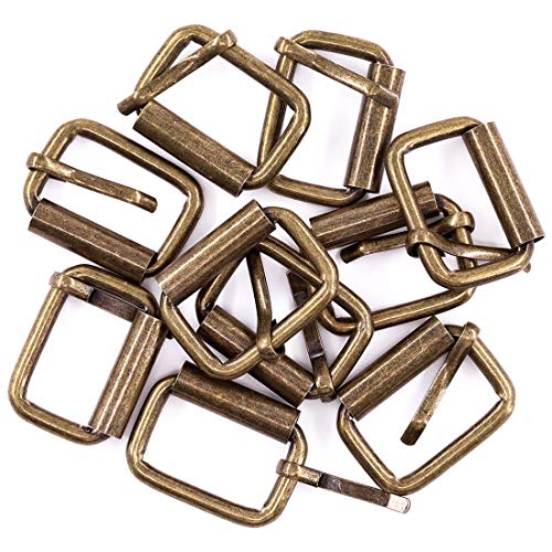 Swpeet 60Pcs 1 Inch / 25mm Heavy Duty Metal Ring Buckle Webbing Belts - color: Bronze, style: Metal Roller Buckles