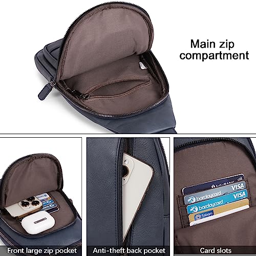 CLUCI Crossbody Bags for Women Men,Leather Sling Bag Cross Body Backpack for Woman Gifts for Women Birthday Unique - color: 1-1 Blue
