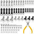85PCS Zipper Repair Kit, 3 Sizes Replacement Sliders & Pulls for Metal Plastic Nylon Coil Zippers, Universal Zipper Fix Kit with Install Pliers for Jackets Coats Backpacks Luggage Tents