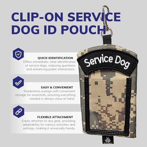 ActiveDogs Service Dog ID Card Pouch, Clip-On Badge Holder, Digital Camo - color: Digital Camo