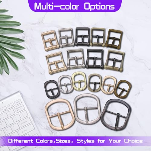 Metal Roller Buckle Center Bar Buckle for Leather Bags Crafts - color: Light Gold, size: 3/5 Inches, style: Oval