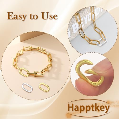 5PCS Oval Clasp Carabiner Necklace Connector Stainless Steel Spring Clasps Bracelet Closures Keychain Lock Clasps Necklaces Clips Key Rings Bracelets Shortener for Jewelry Finding DIY Making Kit (A2) - color: 5PCS - Silver, size: Medium (0.70*0.27in / 17.