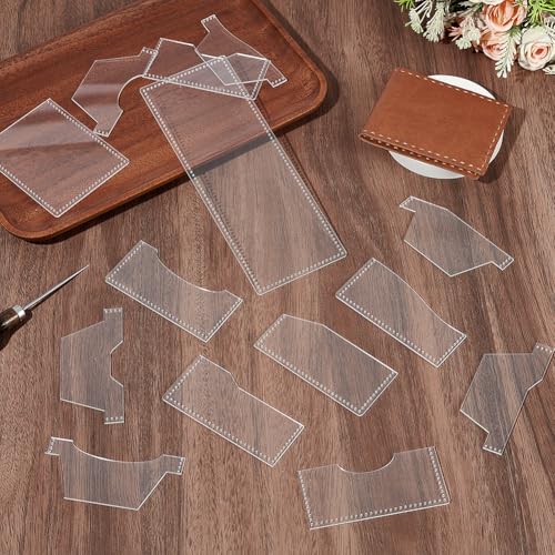 14 Pcs Acrylic Wallets Templates Stencil DIY Leather Wallet Template Purse Making Pattern Stencils Transparent Moneybag Template for Purse Women Leather Hand Crafts Lovers DIY Beginner