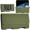 Mopaclle Nylon Phone Holster with Heavy Duty Metal Belt Clip and Card Holder, Compatible with Samsung Galaxy S26/S25/S24/S23/S22 Ultra, Note 20/10 Series, and A17/A17F/M17 Series - Green - color: Nylon-Army green, size: XL(6.85x3.6x0.75)