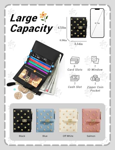 YINHEXI Women's Wallet, Faux Leather, Water Resistant, Black, Unisex - color: Black