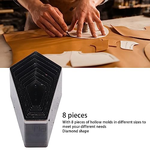 8Pcs Leather Punching Die Set, Geometric Shapes Hollow Punching Tool Leather Craft Cutting Tool Dies Set - color: #4