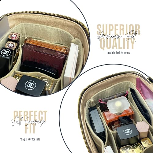 Premium Purse Organizer compatible with LV Nice BB/Mini/Nano with Detachable Middle Pouch, Handmade Makeup Vanity Case Insert Perfect Fit Contoured (Brown, Nice BB) - color: Brown, size: Nice BB