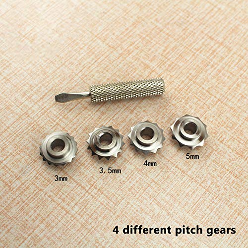Overstitch Wheel Leather Craft Spacer Set with Four Wheels, DIY Design Punch Tool, Embossing System