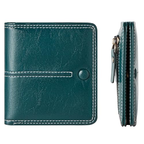 TFKGS rfid wallet women Slim Wallet for Womens wallet small wallets woman Thin Credit Card Holder for women Bifold Compact Pocket Ladies Mini Vegan Leather Blocking Green - color: 2-Dark Green