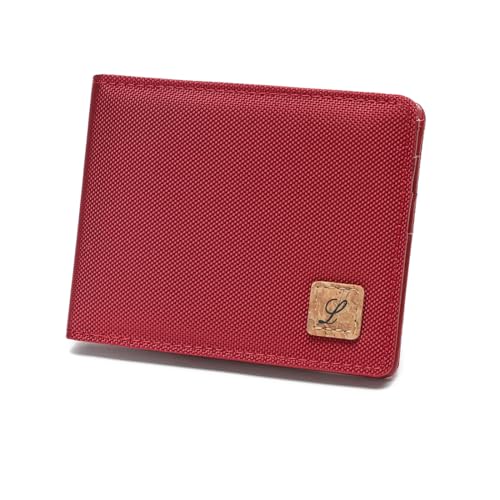 Lanyani Minimalist Fabric Wallet Bifold RFID Blocking - color: C-Red