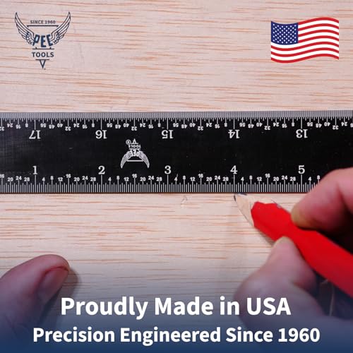 150mm Flexible Metal Ruler, Stainless Steel with Black Chrome Finish, High Contrast, Fully Metric Graduation (0.5mm, 1.0mm), Easy to Read Machinist Rule, Made in USA - color: Black Chrome-Flexible, size: 150mm