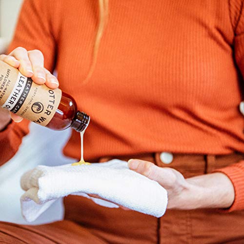 Otter Wax Leather Cleaner & Conditioner | All-Natural Conditioning Oil for Boots, Furniture Auto Seats Jackets Shoes & Bags - size: 5 Fl Oz