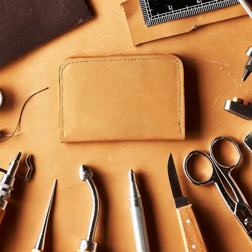 MECCANIXITY Genuine Leather Sheets, 15" x 15" 4-5 oz (1.8-2mm) Thick Full Grain Leather Sheet Tooling Precut for Carving Engraving Molding Embossing Stamping, Yellow Brown - color: Yellow Brown