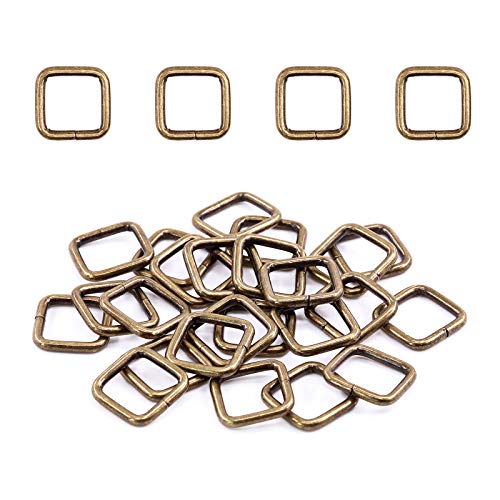 Swpeet 60Pcs Heavy Duty Metal Rectangle Ring - color: Bronze, size: 1/2 Inch