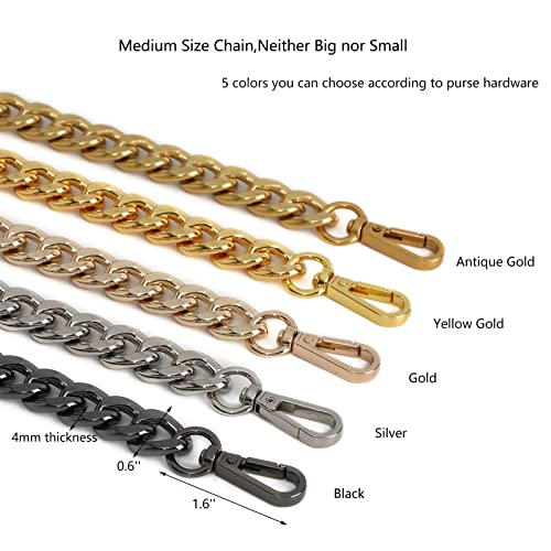 Xiazw Medium Size Fabulous Metal Shoulder Crossbody Purse Strap Replacement Bag Chain Accessories (18‘’, Silver) - color: Silver, size: 18 inches