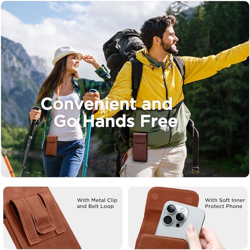 Holster for Galaxy S25 Ultra S24 Ultra S23 Ultra 5G Note 20 Ultra 5G Note 10+ Plus 5G, Premium Leather Pouch with Belt Clip Phone Holster Belt Case, Brown -XL - color: Brown, size: X-Large