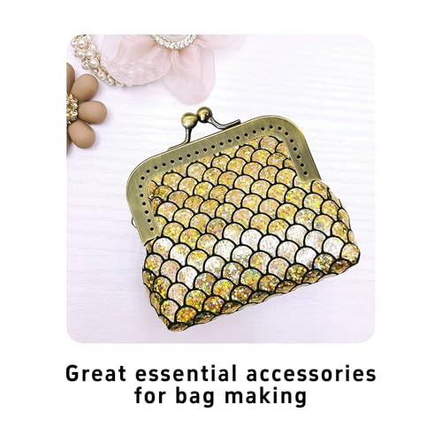 pson 5Pcs Metal Purse Frame,Kiss Clasp Lock, Bag Clasp for DIY Purse Making, Coin Bag, Handbag Craft, Sewing Projects(Squared, Antique Bronze)