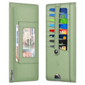 FINTIE Slim Credit Card Wallet Holder Change Pouch | RFID Blocking Business Cards Cases with Zipper Pocket for Cash, Coin, Receipt, Sage Green - color: Sage Green