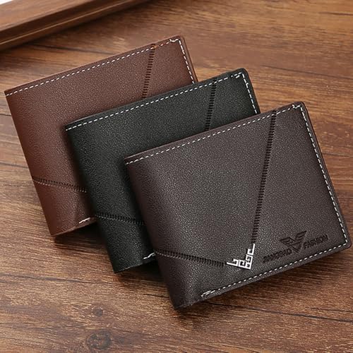 Slim Wallet for Men with Money Clip, Minimalist Wallet with Zipper, Bifold Mens Wallets with Credit Card Holder, PU Leather Men's Wallet with Coin Purse, Carteras Para Hombres (Coffee V) - color: Coffee V