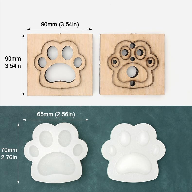 4pcs Leather Cutting Die Set, Leather Dies for Cutting Shapes, Cutter for Keychains, Punching Mold Dog Paw for DIY Craft (Dog's paw) - color: Dog's paw