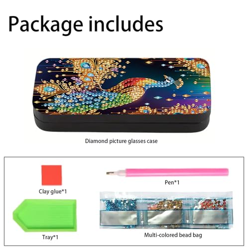 1pcs 5d Diamond Art Kits for Adults Small Diamond Painting Kit Gem Art Paint by Diamonds Dots Eyeglasses Case DIY for Beginner Women (#12) - color: #12