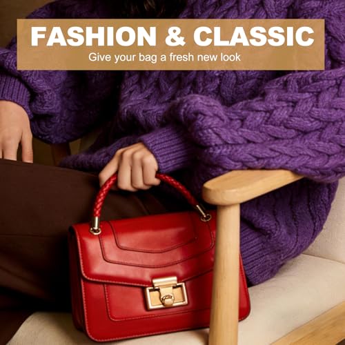 MECCANIXITY Braided Purse Strap, PU Leather Purse Strap Handle Replacement for Handbag Tote Underarm Bag Making - color: Dark Gray