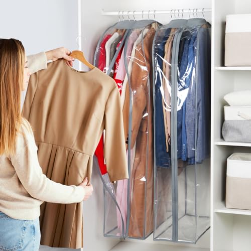 Zilink Suit Coat Bags Garment Bags for Hanging Clothes 50 in, 4 Pack - size: 50"-4pcs-10" Gussted