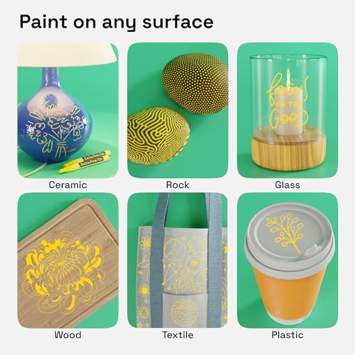 ARTISTRO Yellow Acrylic Paint Markers - 0.7mm Extra Fine-Tip - Set of 2 - color: Yellow