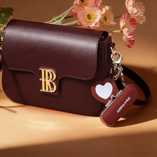 Royal Bagger Mini Lipstick Bag for Women, Genuine Cow Leather Kiss Lock Pouch, Key Holder with Keychain, Heart Mirror 3286 - color: Dark Green