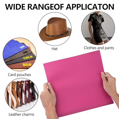 Laserable Leather Sheets,12"x24"Laserable Leatherette Patch(Hot Pink/Black) | CO2 Laser Engraving Supplies, Faux Leather for Crafting Tools, Leather Wallets - color: Hot Pink/Black