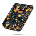 Business Card Holder, PU Leather Printing Business Card Case Pocket with Magnetic Shut, Portable Business Card Carrier Holder for Women or Men (Mushroom) - color: Mushroom