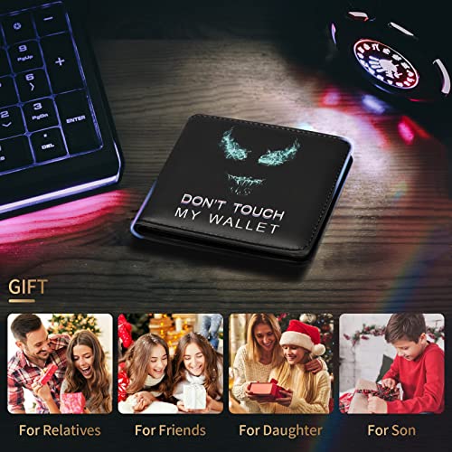 Bistup Teen Boys Cool Wallet-Men Mens Men'S Funny Leather Credit Id Card Cash Holder Man Black Rfid Blocking Zipper Wallets With Coin Pocket Id Window Aesthetic Teen Boy Male Youth Guys - color: monster