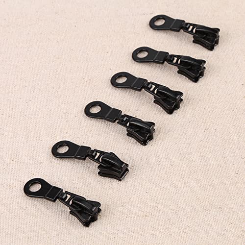 Fdit 20pcs Zipper Sliders Zipper Pulls Metal Alloy Zipper Pull Slider Head Size #5 Zip Fastener Repair Replacement for Bags Luggages Purses (Black)
